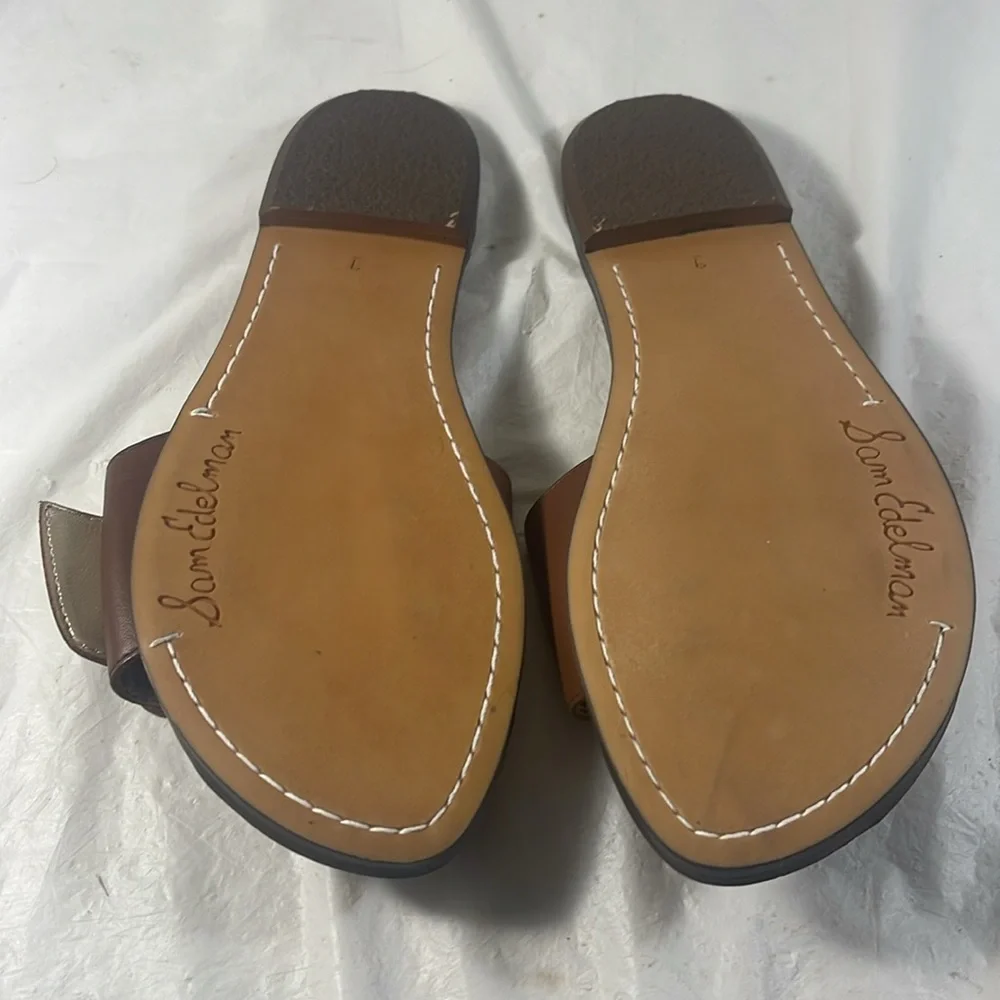 Sam Edelman Women’s Granada Brown Croc-Embossed Adjustable Buckle Slide Sandals - Picture 7 of 9